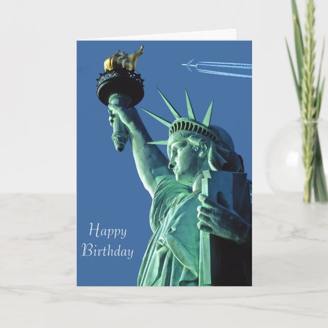 Cartão Imagem da estátua da liberdade para o (Frente)