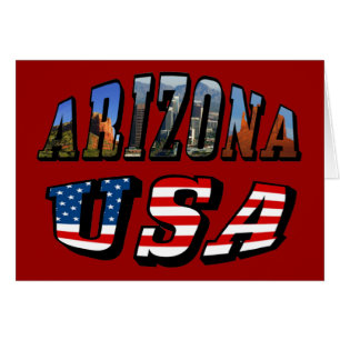 Cartão Imagem de arizona e Texto de Sinalizador EUA