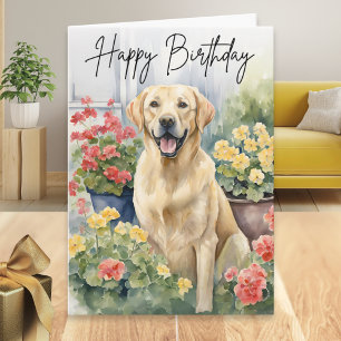 Cartão Imagem de cachorro Labrador Retriever amarelo de a