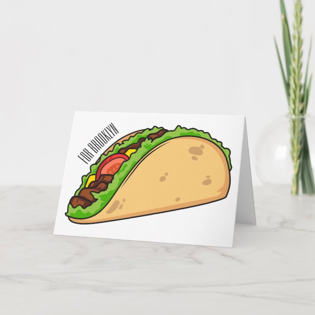 Cartão Imagem de desenho animado do Taco (Frente)