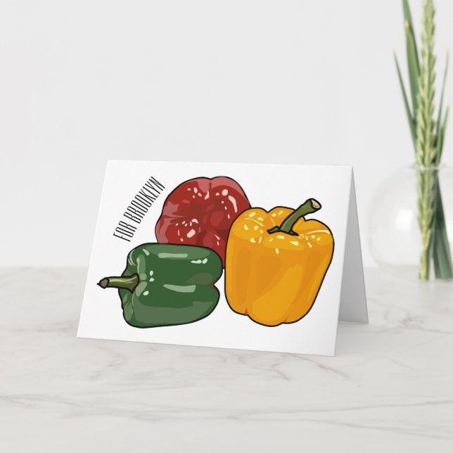 Cartão Imagem de desenho em Capsicum (Frente)