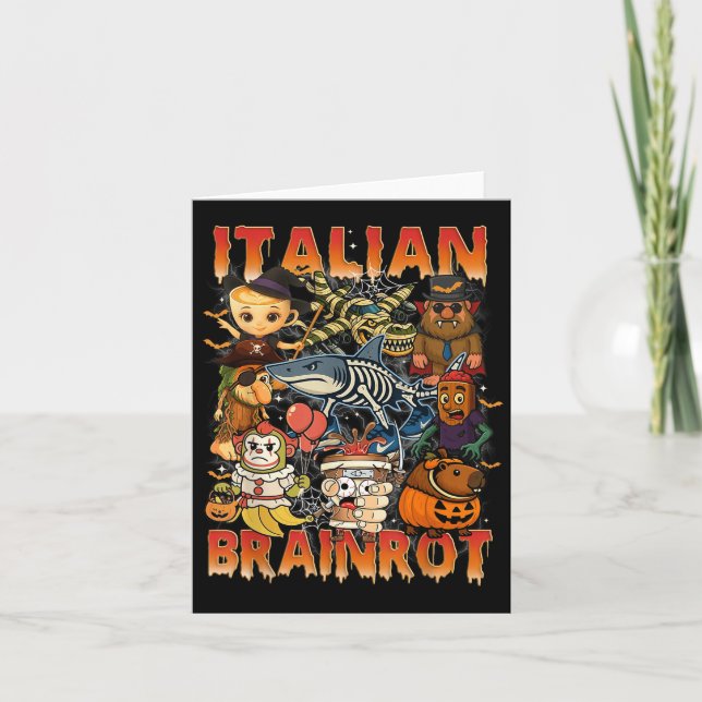 Cartão Imagem do Brainrot Italiano Halloween C (Frente)
