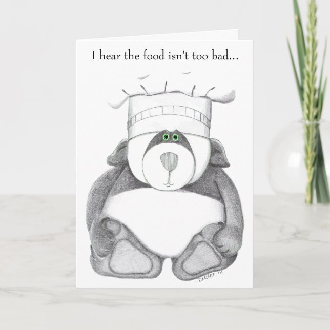 Cartão Imagem do cozinheiro chefe do urso de panda (Frente)