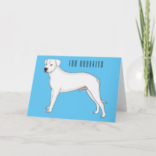 Cartão Imagem do desenho animado do cão Dogo argentino