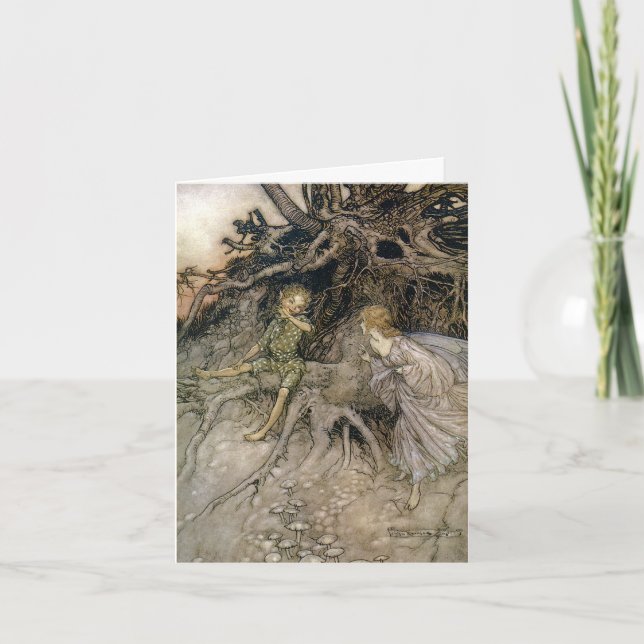 Cartão Imagem do país das fadas, o sonho de noite de (Frente)