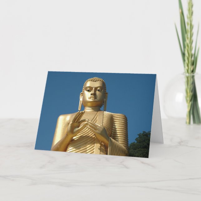 Cartão Imagem Dourado de Buddha (Frente)