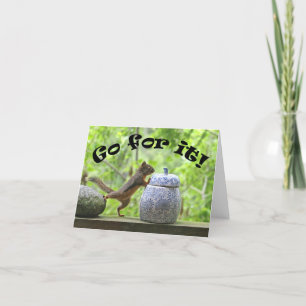 Cartão Imagem Engraçada De Esquilo, Vai Lá!