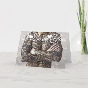 Cartão Imagem Fotográfica de Tatuagem de Corpo Masculino 