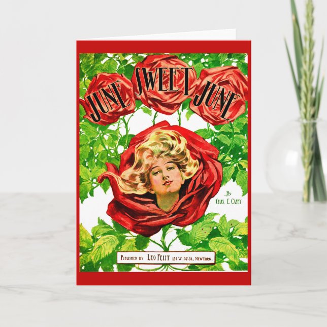Cartão Imagem musical de 1908 June Sweet June (Frente)