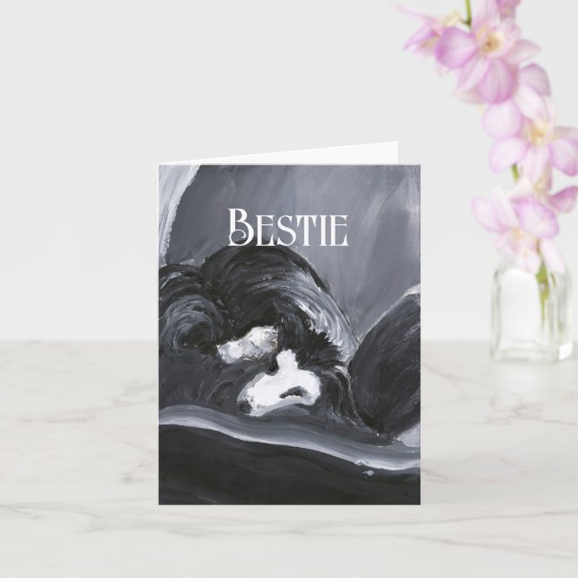 Cartão Imagem Personalizada de Collie de Borda (Orquídea)