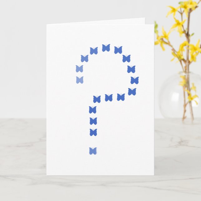 Cartão Imagem/símbolo de ponto de interrogação artístico  (Flor Amarela)