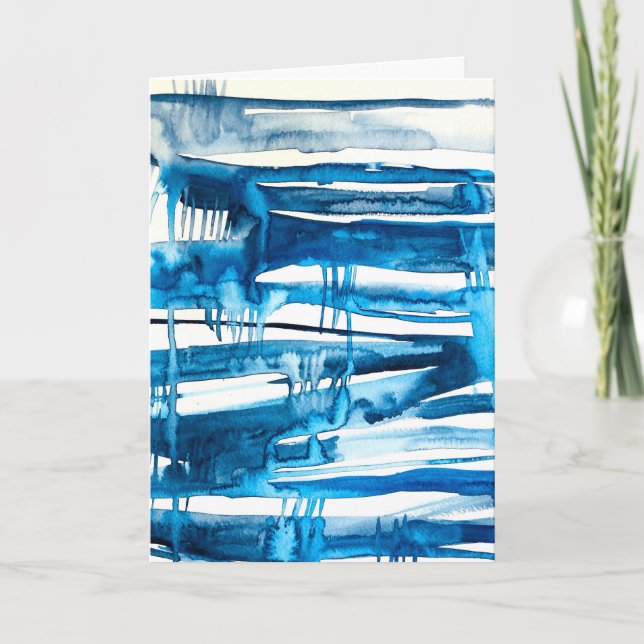 Cartão Imagens de cor da água abstrato azul (Frente)