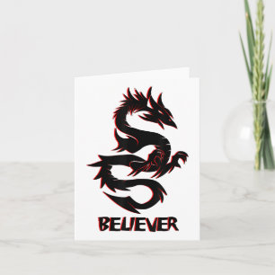 Cartão Imagine, Dream, Acredite, Fantasy Rage Dragon Tatt
