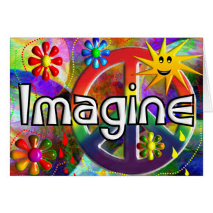 Cartão "Imagine" presentes dos anos 70 de Psychadelic