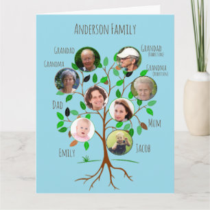 Cartão Immediate Family Photo Tree