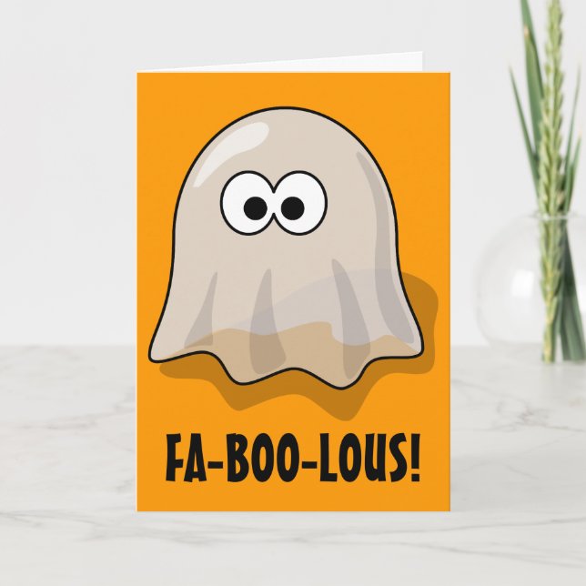 Cartão Imob-BOO-Lous - Cartoon Halloween Ghost (Frente)