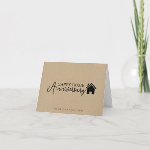 Cartão Imobiliário de Aniversário de Casa Feliz