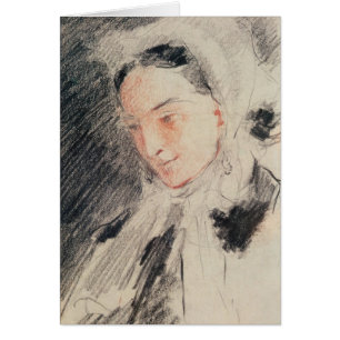 Cartão Imperatriz Eugénie (giz preto & vermelho)