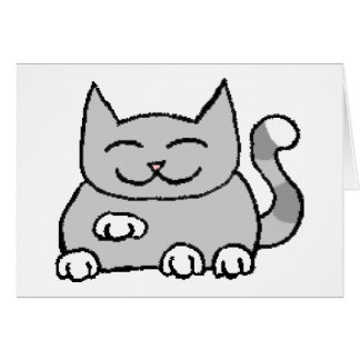 Cartão Implorando o gato afortunado