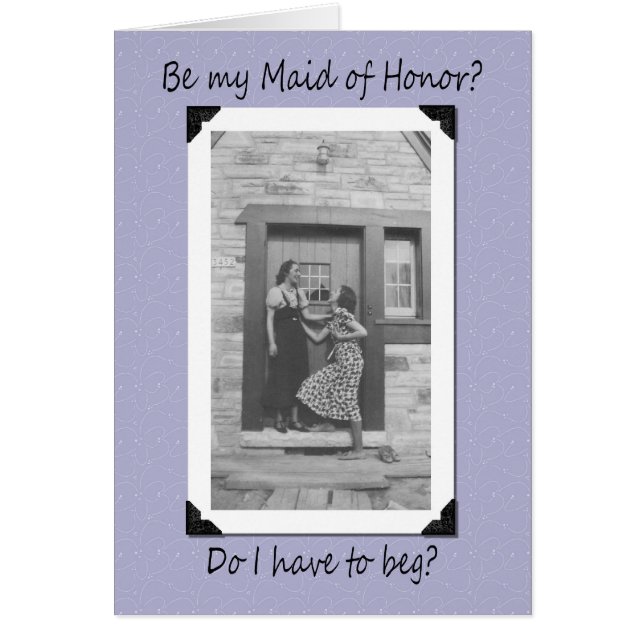 Cartão Implore pela madrinha de casamento (Frente)