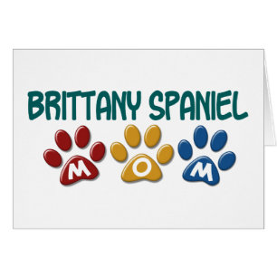 Cartão Impressão 1 da pata da MAMÃ do SPANIEL de BRITTA