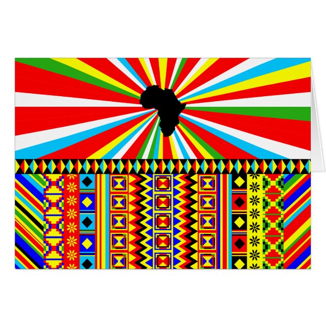 Cartão Impressão africano Kente Cloth Padrão Tribal Ancar (Frente Horizontal)