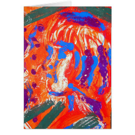 Cartão Impressão azul verde-laranja-abstrato greve