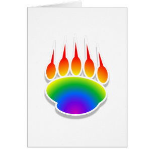 Cartão Impressão da Pata do Urso do Arco-Íris