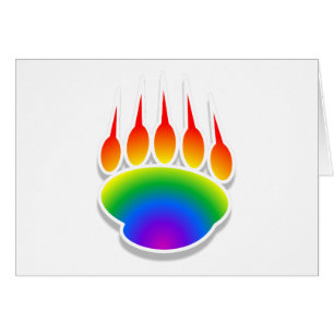 Cartão Impressão da Pata do Urso do Arco-Íris