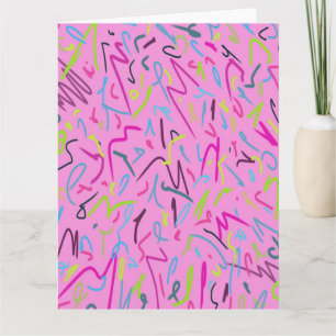 Cartão impressão de 80s Vintage em rosa