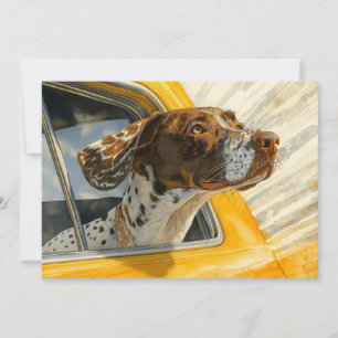 Cartão Impressão de Arte de Cachorro Manchado em Passeio