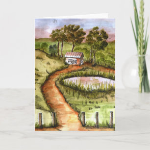 Cartão Impressão de Arte Folclórica, Arte Pequena, Cabina