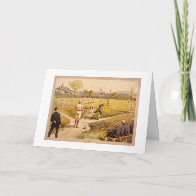 Cartão Impressão de basebol inicial 1887 (Frente)