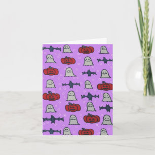 Cartão Impressão de Diversão do Halloween Roxo