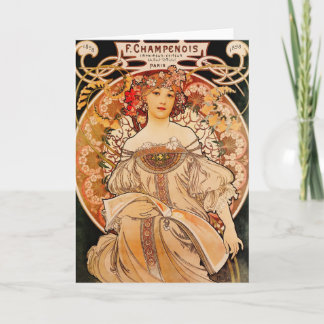 Cartão Impressão de Nouveau Mucha da arte do vintage