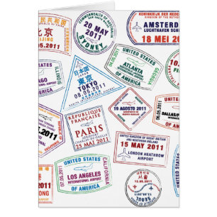 Cartão Impressão de Padrão de Carimbo do Passport