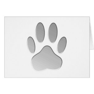 Cartão Impressão de Pata de Cachorro com Aspecto Metálico