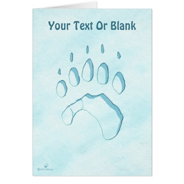 Cartão Impressão de Pata de Urso Polar (Frente)