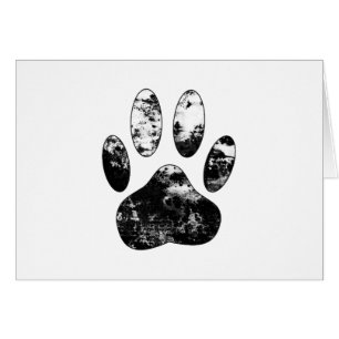 Cartão Impressão de Pista de Cachorro Preto e Branco