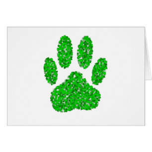 Cartão Impressão de Pista de Cachorro Verde