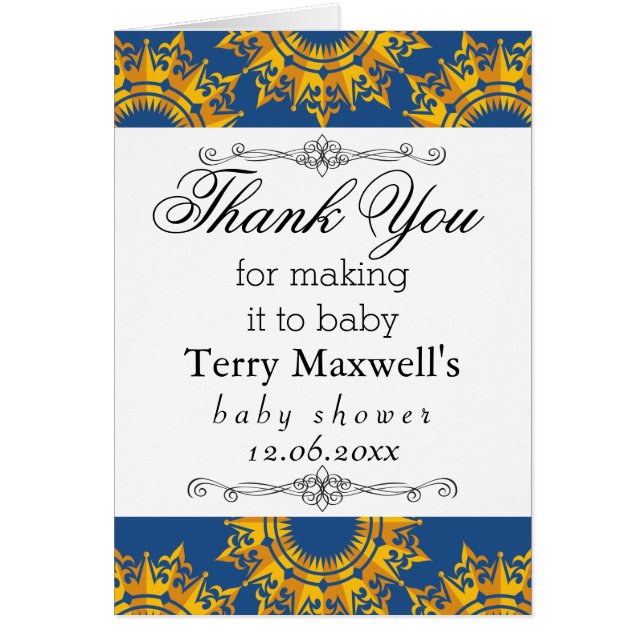 Cartão Impressão de Royalty Azul e Amarelo (Frente)