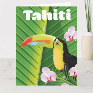 Cartão Impressão de viagem do Tucano do Taiti