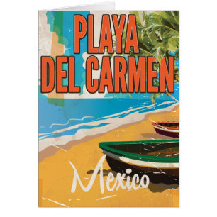 Cartão Impressão do poster das viagens vintage do Playa