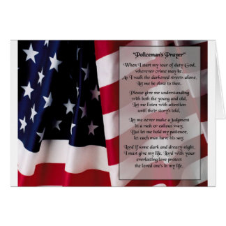 Cartão impressão do preto da oração da polícia