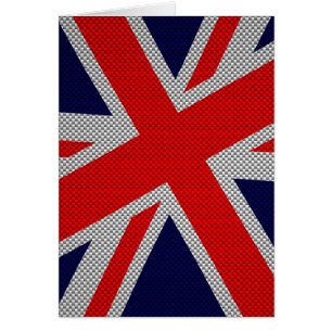 Cartão Impressão do Union Jack on Carbon Fiber Style