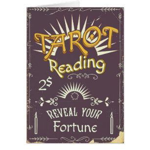 Cartão Impressão do vintage do leitor de Tarot