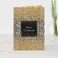 Impressão Dourada de Leopardo Preto Luminoso