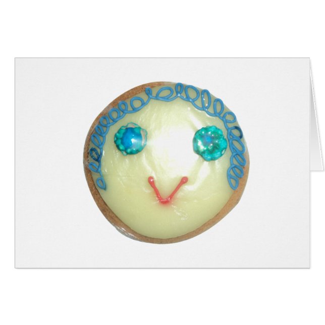 Cartão Impressão/Gráfico de Cabelo Azul Emoji Art (Frente Horizontal)