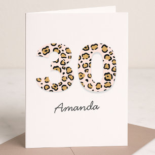 Cartão Impressão Leopard 30   aniversário de 30 anos de