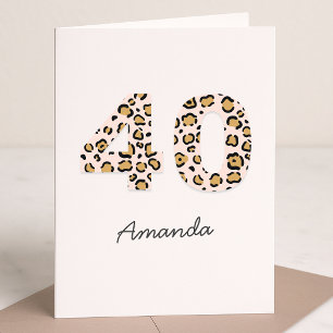 Cartão Impressão Leopard 40 aniversário de 40 anos de